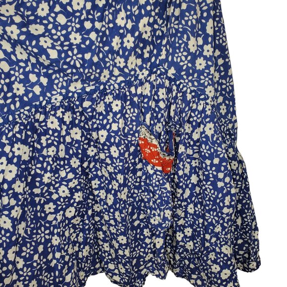 20 Something Mini Dress XL Daisy Ditsy Floral Spaghetti Strap Hanky-Hem Cottage - Picture 4 of 8